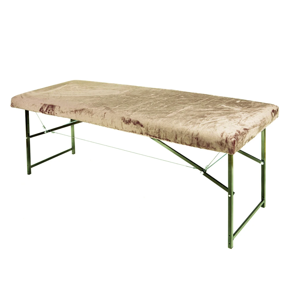 Чохол махровий на кушетку масажний стіл Аврора багаторазовий (Капучино (темно-бежевий))