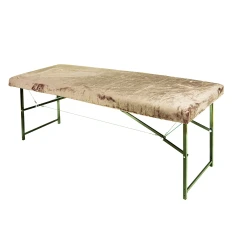 Чохол махровий на кушетку масажний стіл Аврора багаторазовий (Капучино (темно-бежевий))