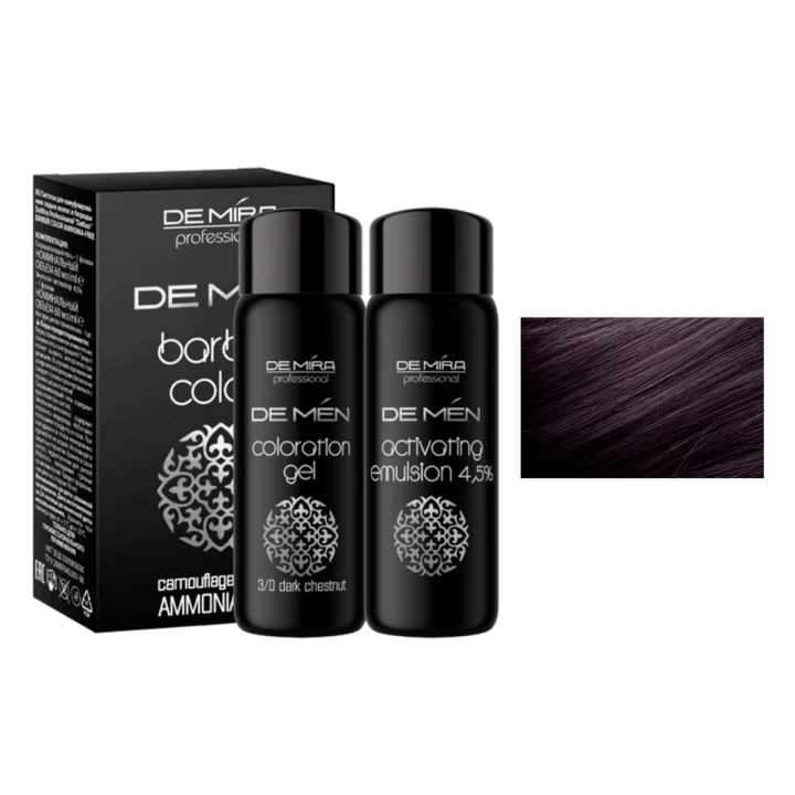 Система для камуфляжу волосся і бороди DEMIRA DeMen BARBER COLOR AMMONIA FREE 60 мл 60 мл (30)