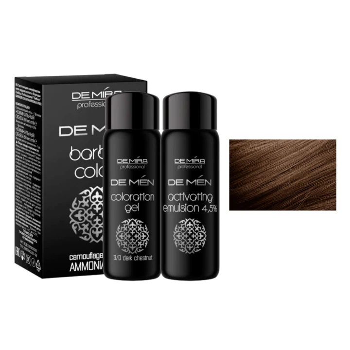 Система для камуфляжу волосся і бороди DEMIRA DeMen BARBER COLOR AMMONIA FREE 60 мл 60 мл (70)