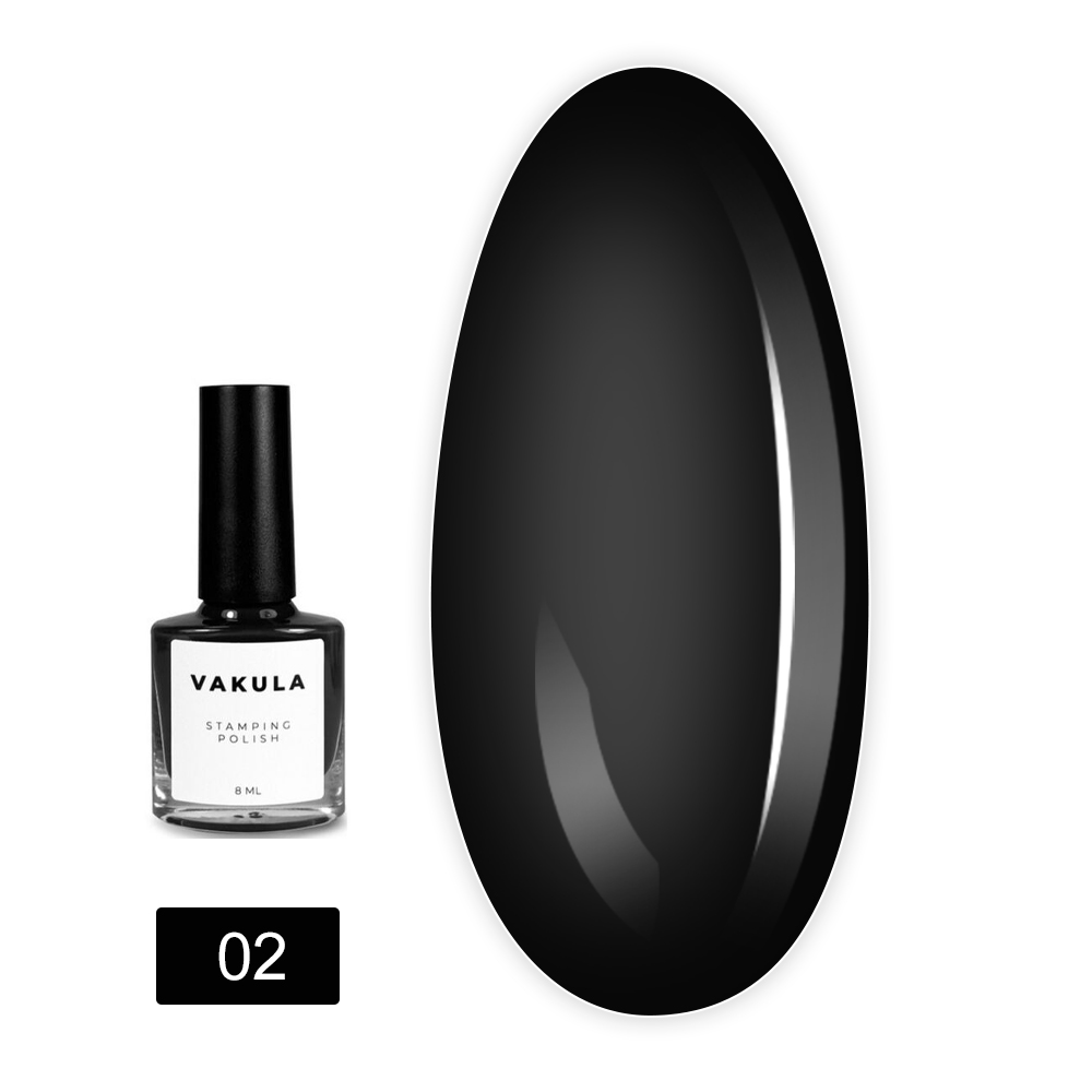 Лак для стемпинга Vakula 8 мл (02 черный)