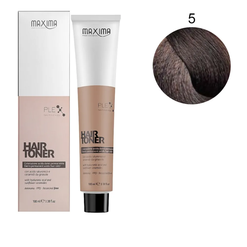Демиперманентная краска для волос Maxima с гиалуроновой кислотой и керамидами 100 мл (5 - светло-коричневый)