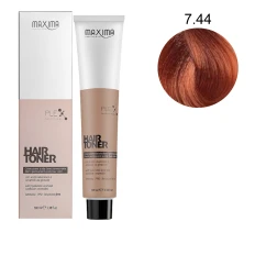 Деміперманентна фарба для волосся Maxima з гіалуроновою кислотою та керамідами 100 мл (7.44 - інтенсивний мідний блондин)