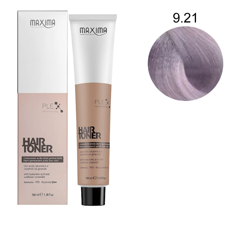 Демиперманентная краска для волос Maxima с гиалуроновой кислотой и керамидами 100 мл (9.21 - очень светлый лавандовый блондин)
