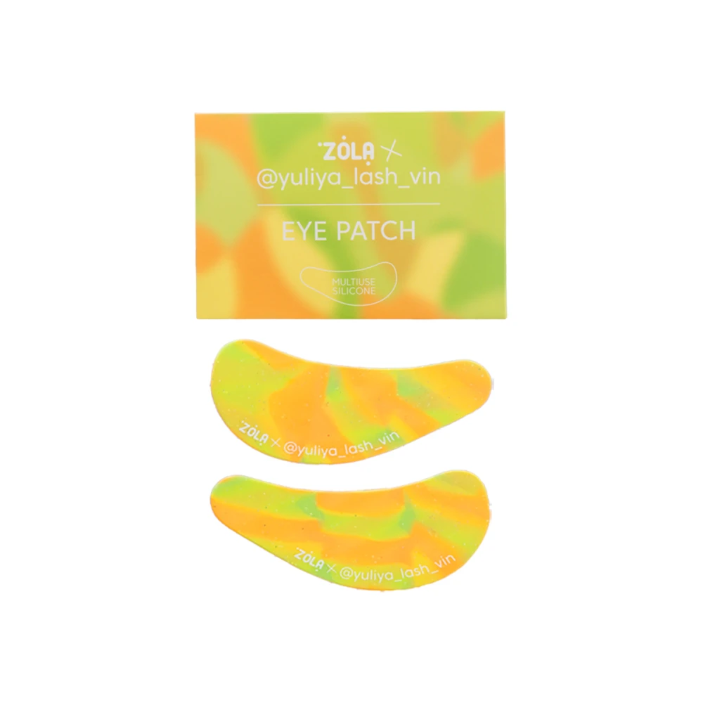 Патчи силиконовые многоразовые для глаз Zola x Yuliya Lash 1 пара (Зелено-оранжевые)