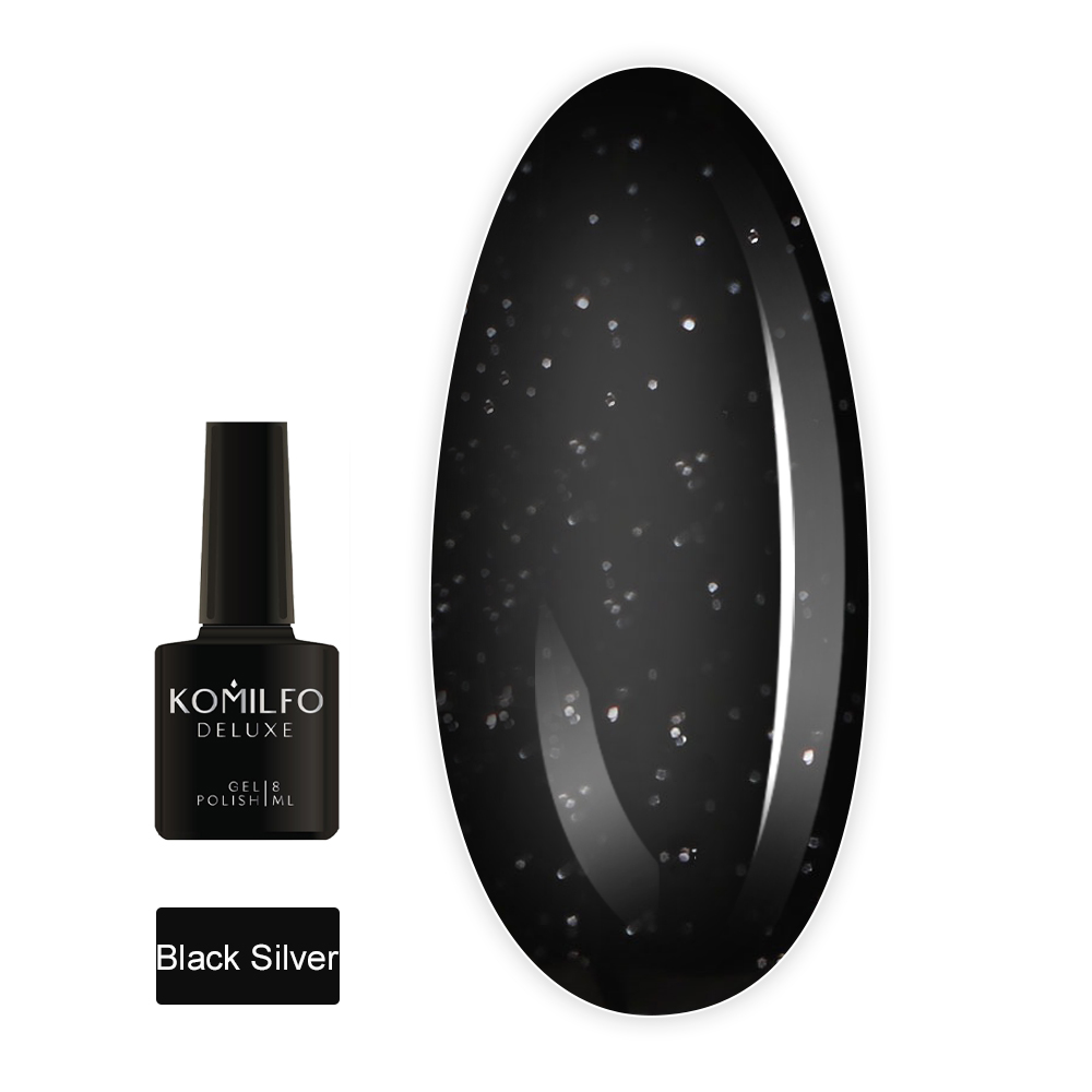Гель лак  KOMILFO 8 мл (Black Silver)