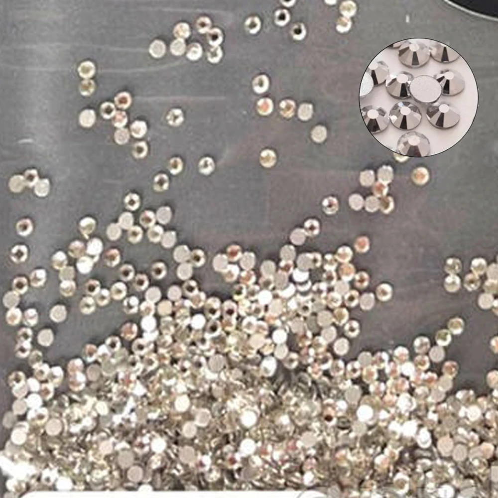Стразы-камешки для дизайна и декора ногтей (микс размеров) (SS4 CRY)