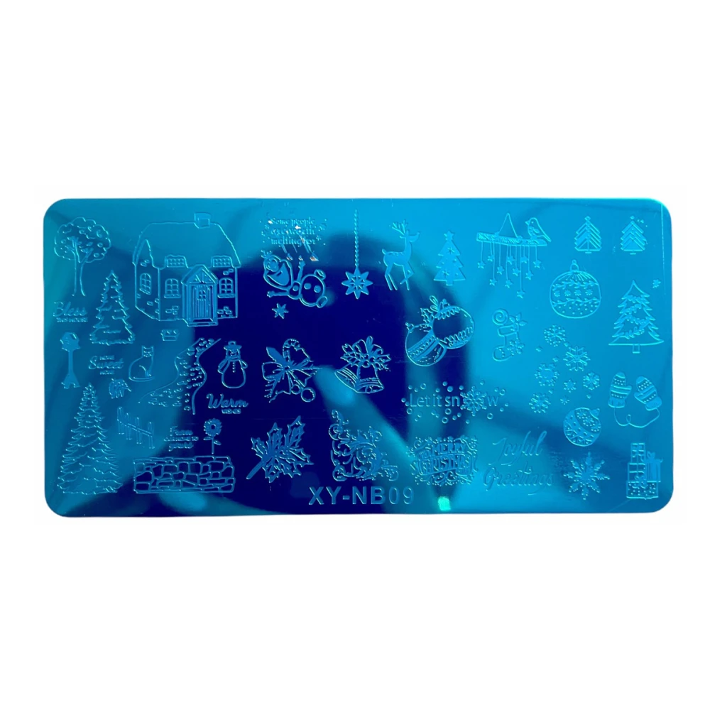 Пластина-диск для стемпинга металлический прямоугольный NoName (№5 XY-NB09) (12х6 см)