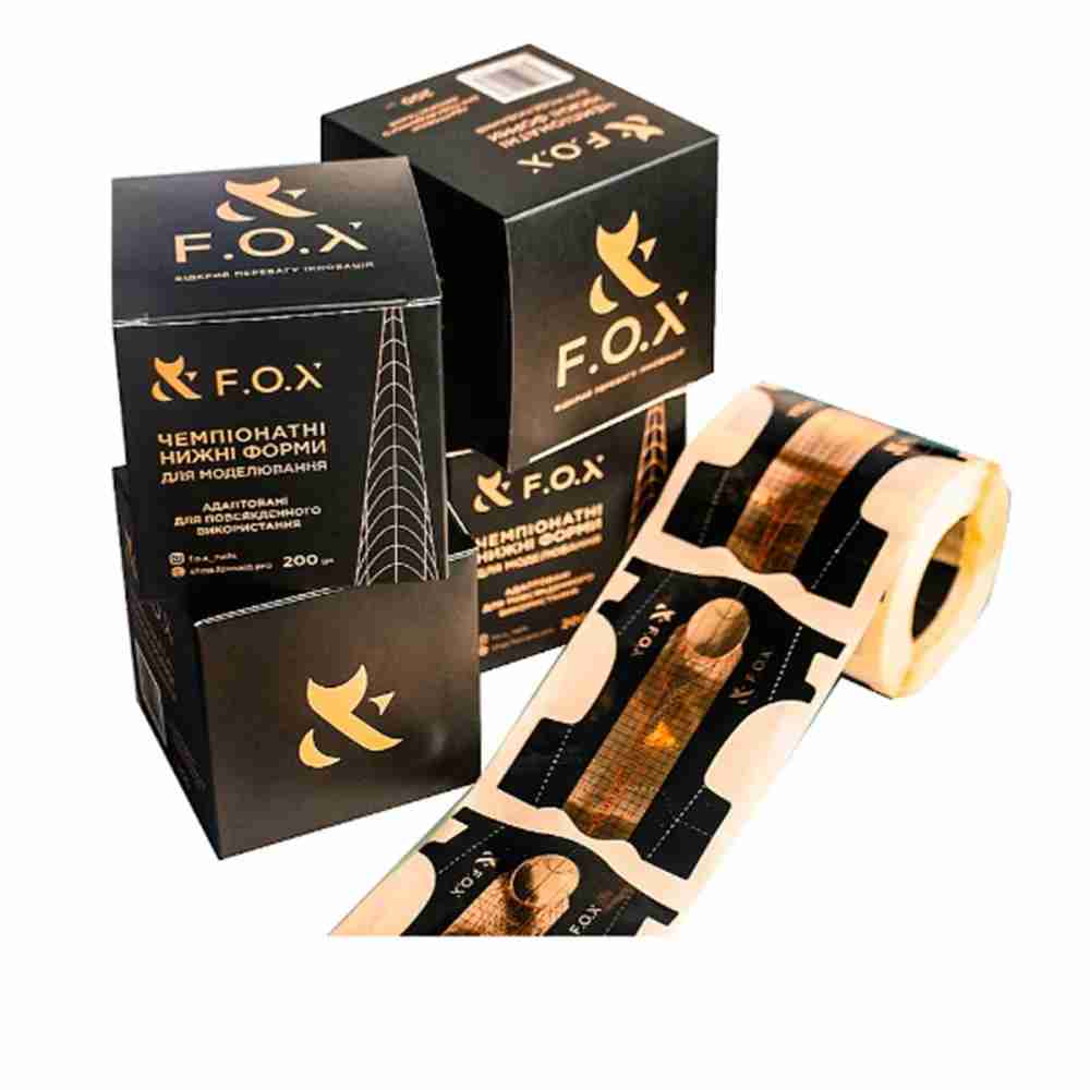 Формы нижние FOX Champ Nail Form для моделирования 10 шт (расфасовка)