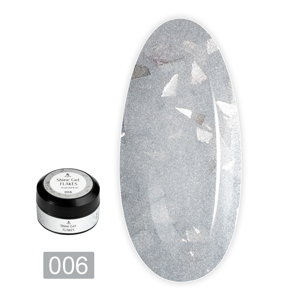 Гель Shine Gel для укріплення натуральних нігтів 15 мл (Flakes 006)