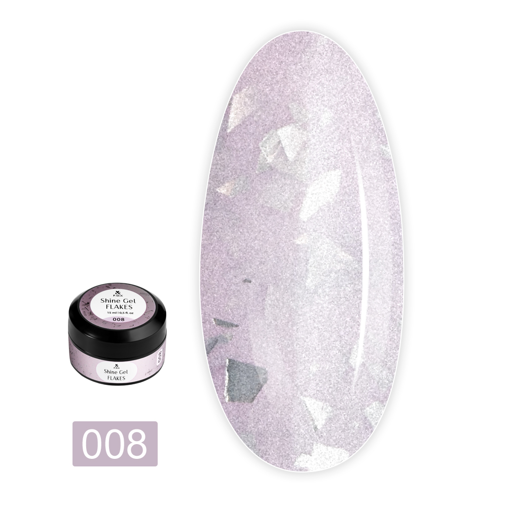 Гель Shine Gel для укріплення натуральних нігтів 15 мл (Flakes 008)