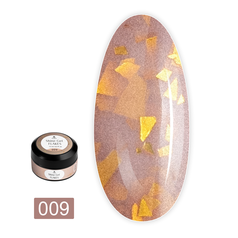 Гель Shine Gel для укріплення натуральних нігтів 15 мл (Flakes 009)