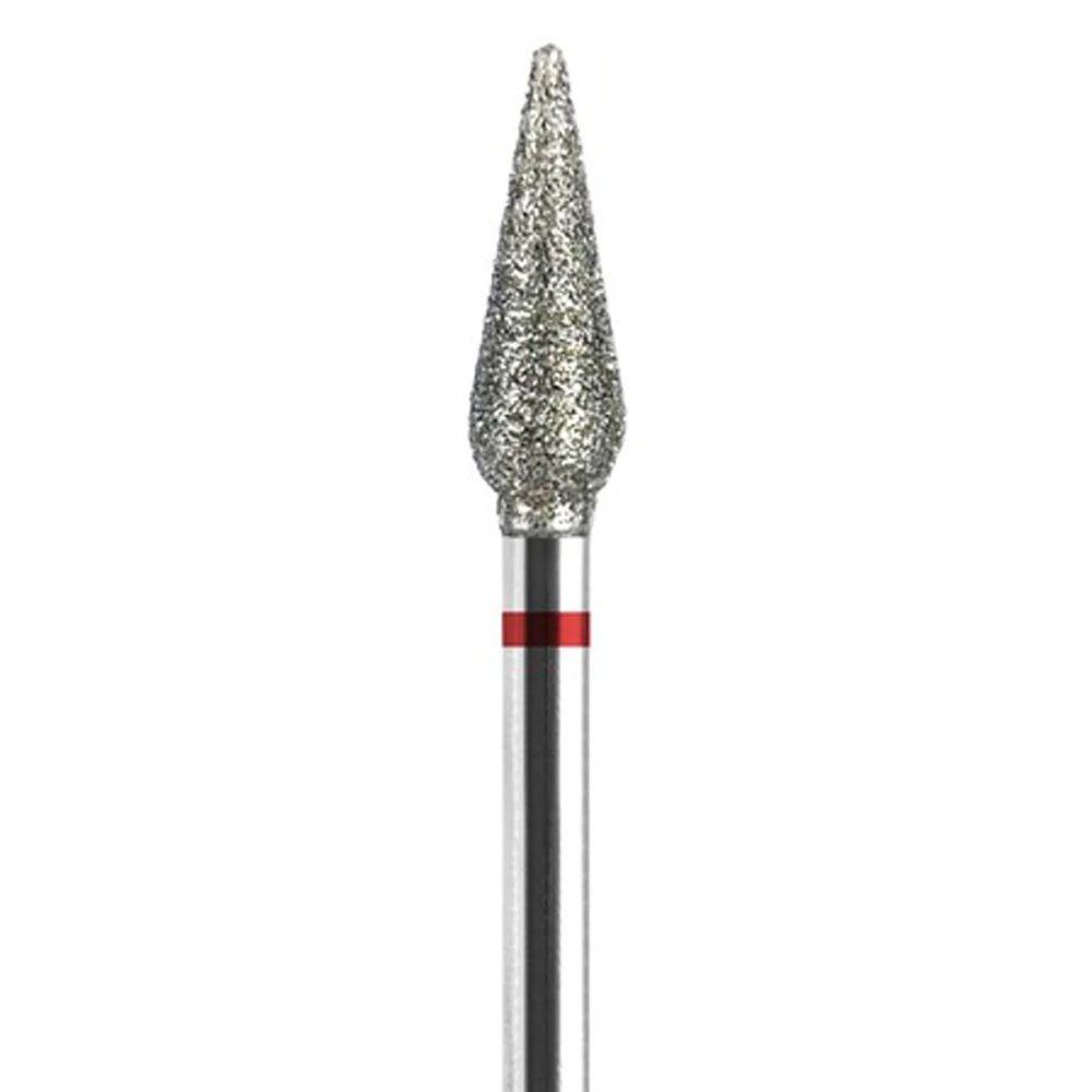 Фреза алмазная NailSofTheDay длинная морковка 4 мм х 12 мм красная