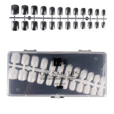 Типсы гелевые  RichcoloR для ногтей в пластиковом контейнере 240 шт (Мягкий квадрат)