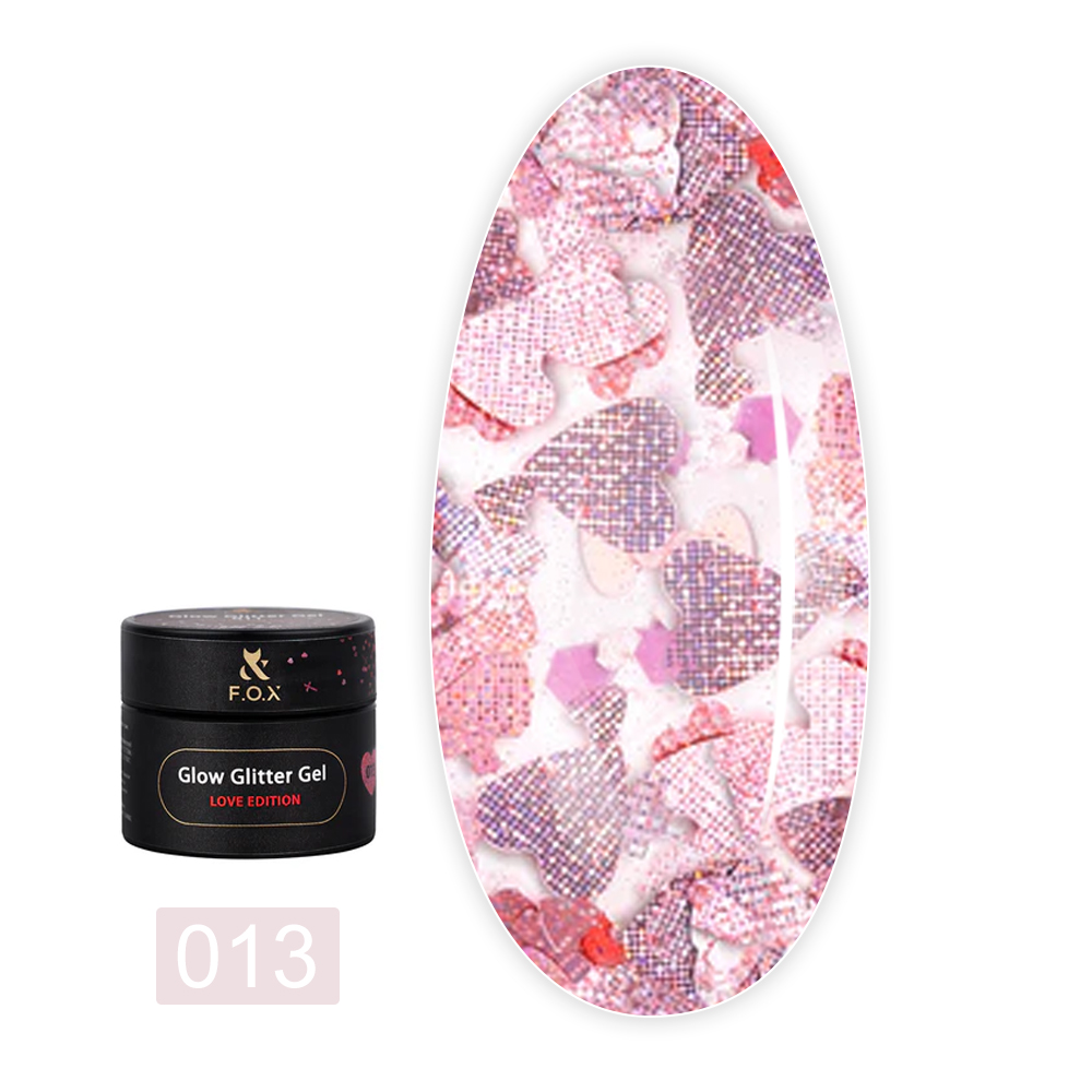 Глитер для дизайна FOX Glow Glitter Gel Love Edition 5 мл (013)