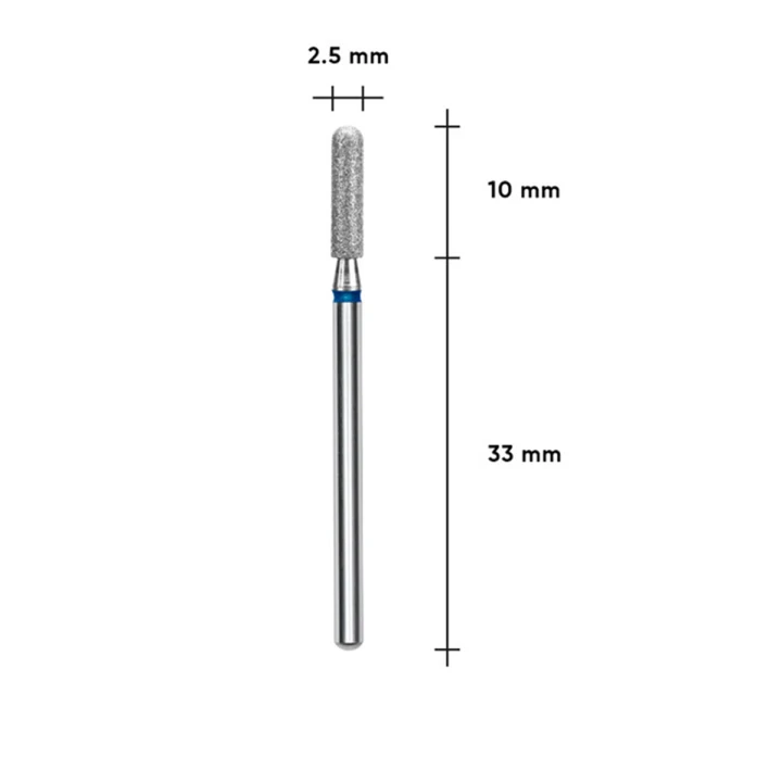 Фреза алмазная Цилиндр закругленный EXPERT (синяя 2,5 x 10 мм) (1 ед.)