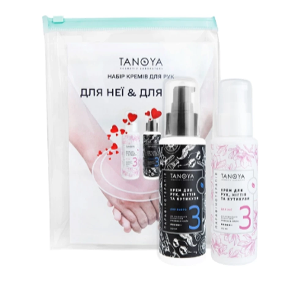 Набор  TANOYA Косметолог Он и Она (2 крема по 100 мл + прозрачная косметичка)