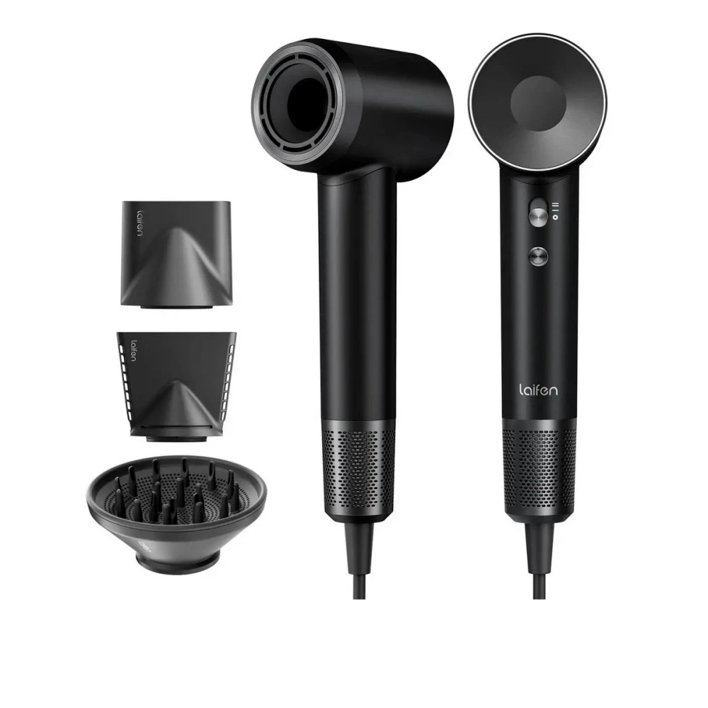 Фен для волосся Laifen Swift Special NЕW профессиональный с ионизацией + 3 насадки 1.8 м (Черный)
