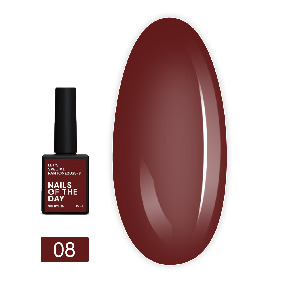 Гель-лак  NailSofTheDay Let`s Special Pantone 2025 10 мл (08 глибокий винний червоний)