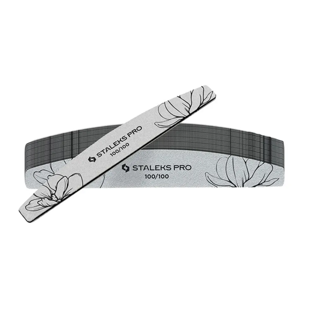 Пилка мінеральна для нігтів STALEKS EXPERT 40 (100/100) півмісяць 25 шт.