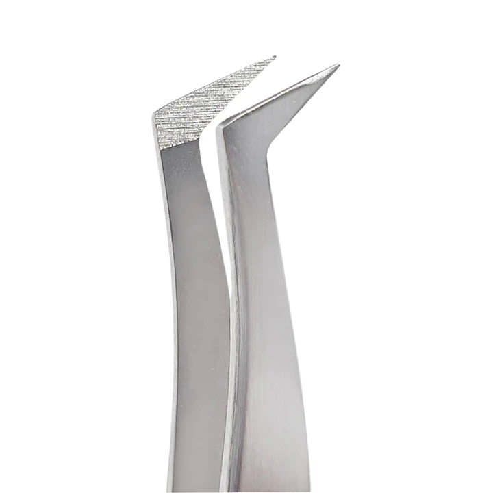 Пинцет профессиональный Vilmy для наращивания ресниц T-60 топорик