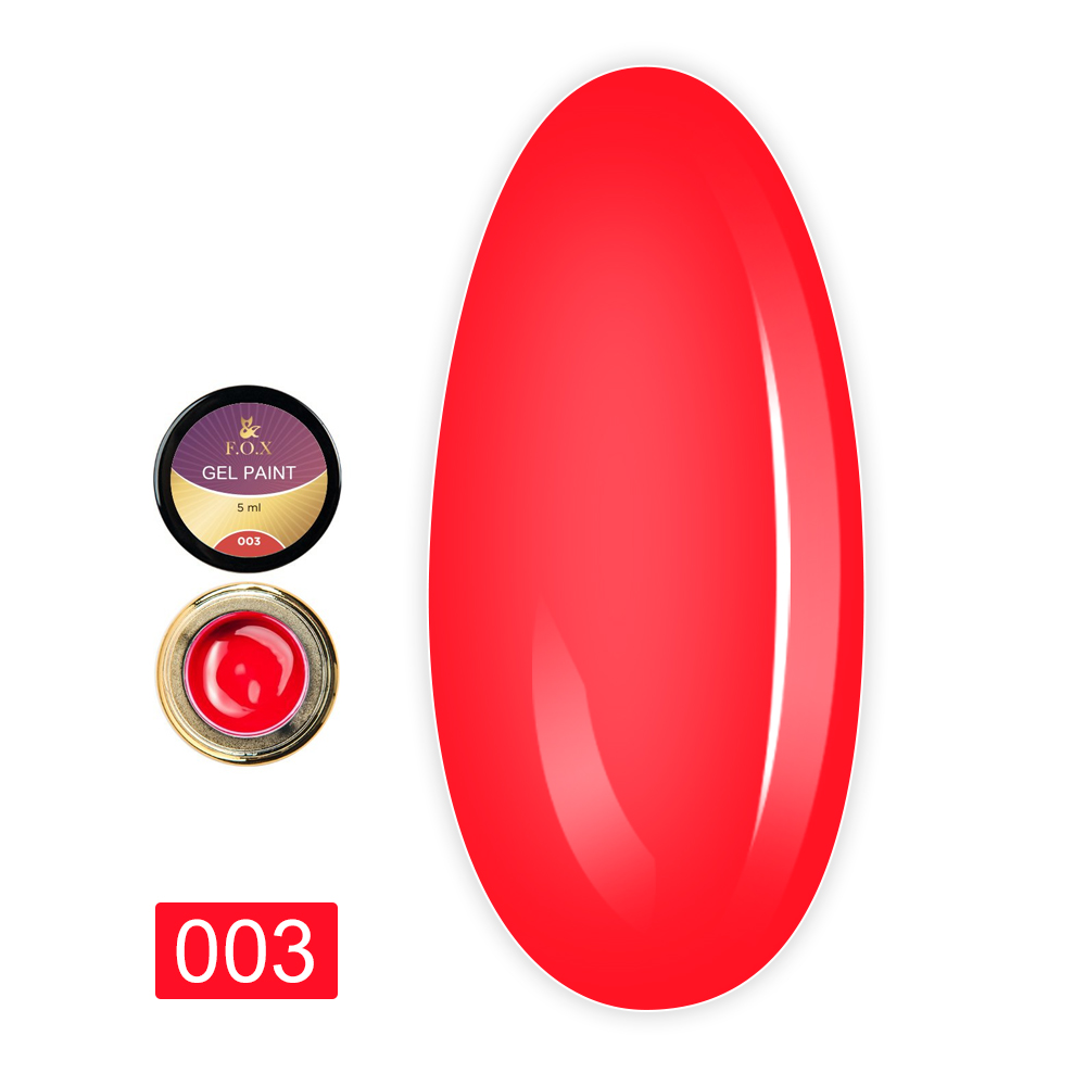 Гель FOX Paint цветной, 5 мл (003 красный)