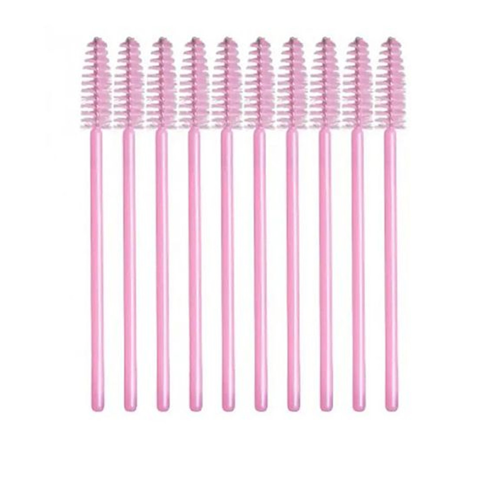 Щеточка для ресниц, розовая ручка 10 шт