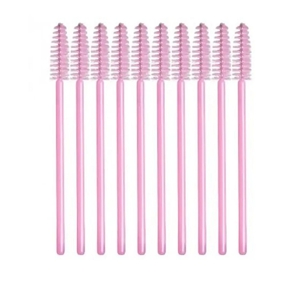 Щеточка для ресниц, розовая ручка 10 шт