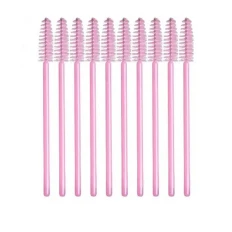 Щіточка для вій, рожева ручка 10 шт