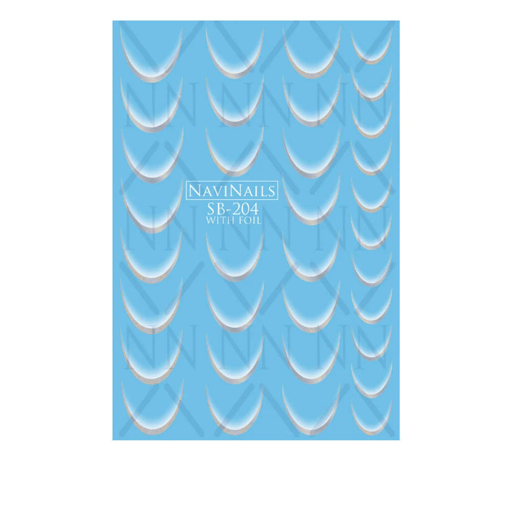 Слайдер Navinails з білою підкладкою об'ємною фольгою Max (SB-204 silver)