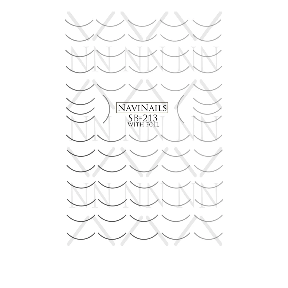 Слайдер Navinails з білою підкладкою об'ємною фольгою Max (SB-213 silver)