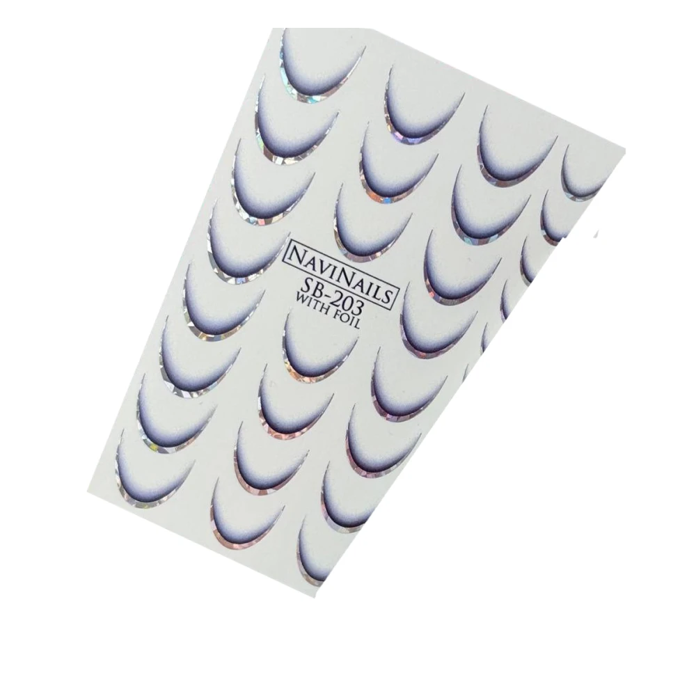Слайдер Navinails з білою підкладкою об'ємною фольгою Max (SB-203 silver голограф)