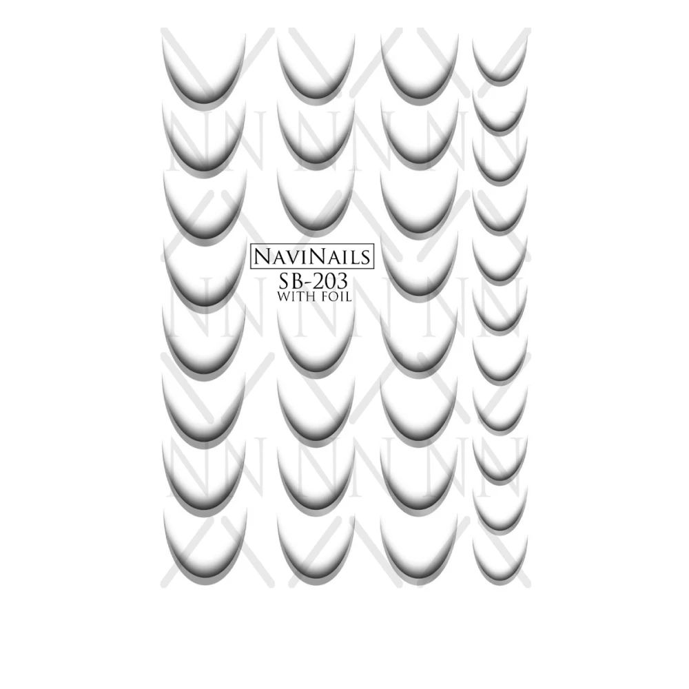 Слайдер Navinails з білою підкладкою об'ємною фольгою Max (SB-203 silver)