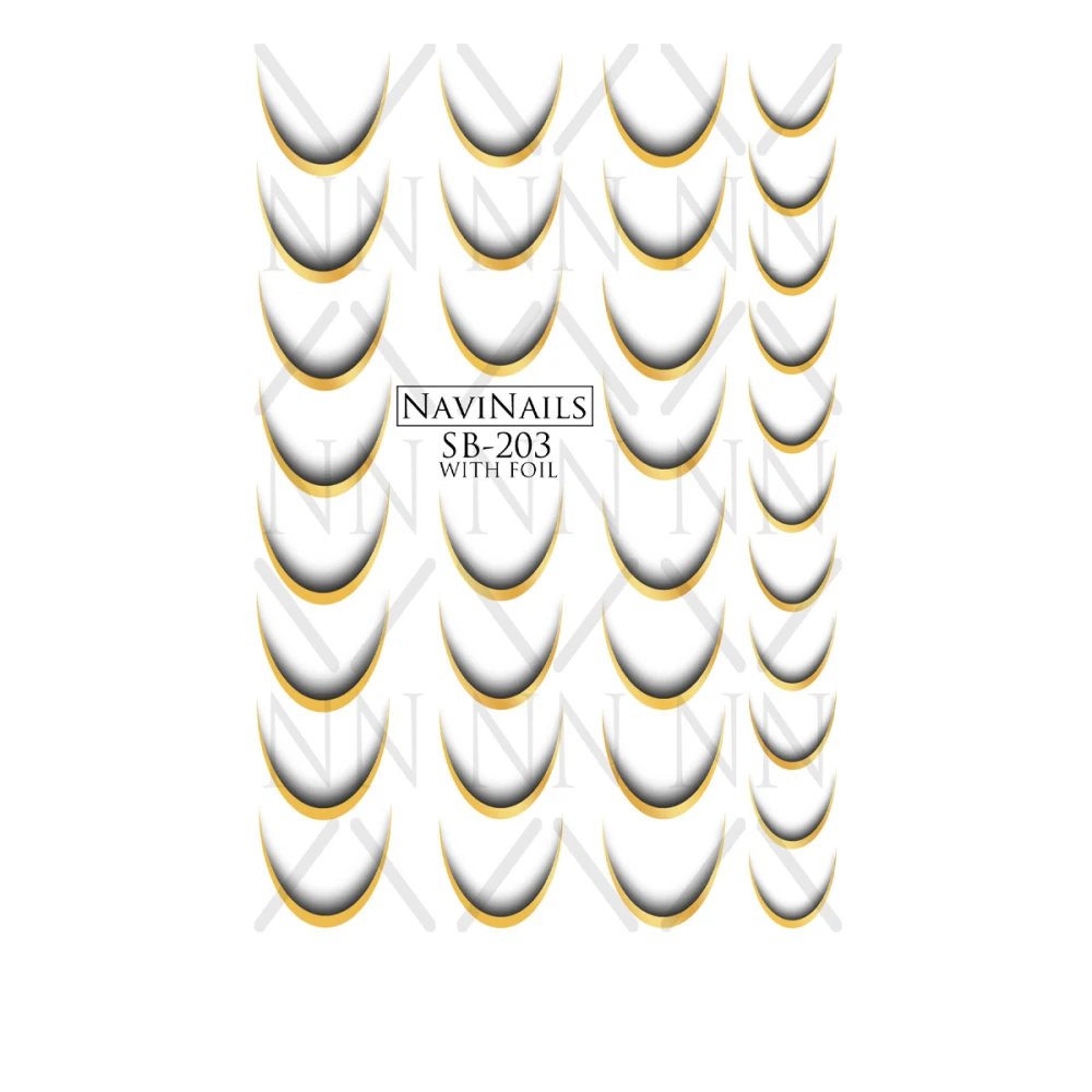 Слайдер Navinails з білою підкладкою об'ємною фольгою Max (SB-203 gold)