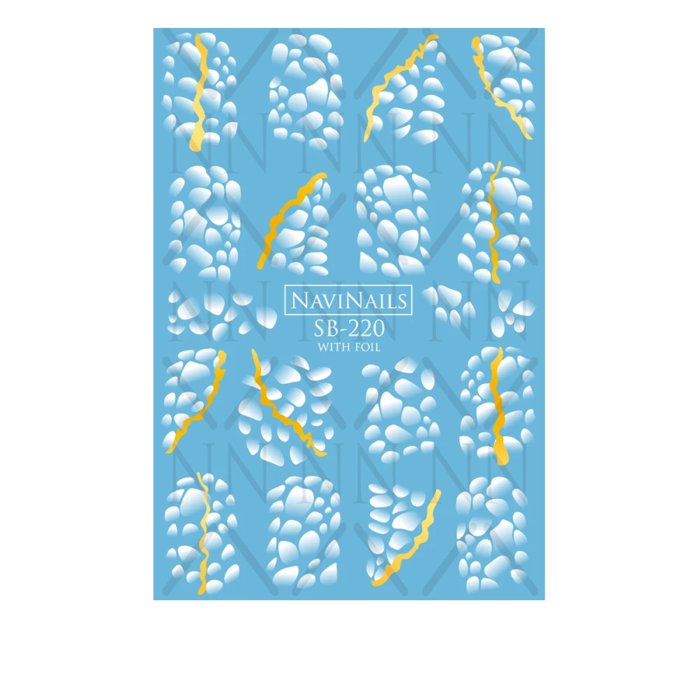 Слайдер Navinails з білою підкладкою об'ємною фольгою Max (SB-220 gold)