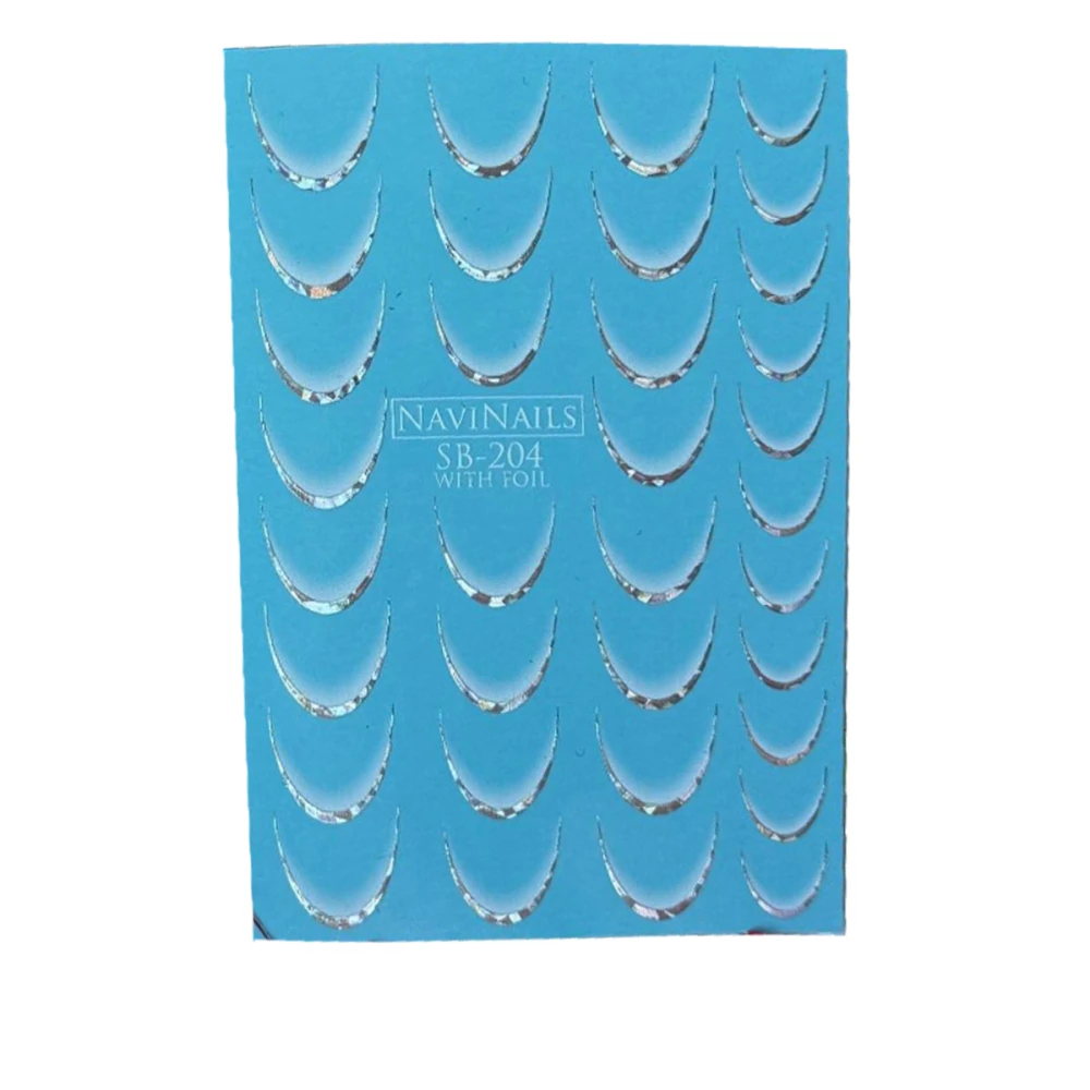 Слайдер Navinails з білою підкладкою об'ємною фольгою Max (SB-204 silver голограф)