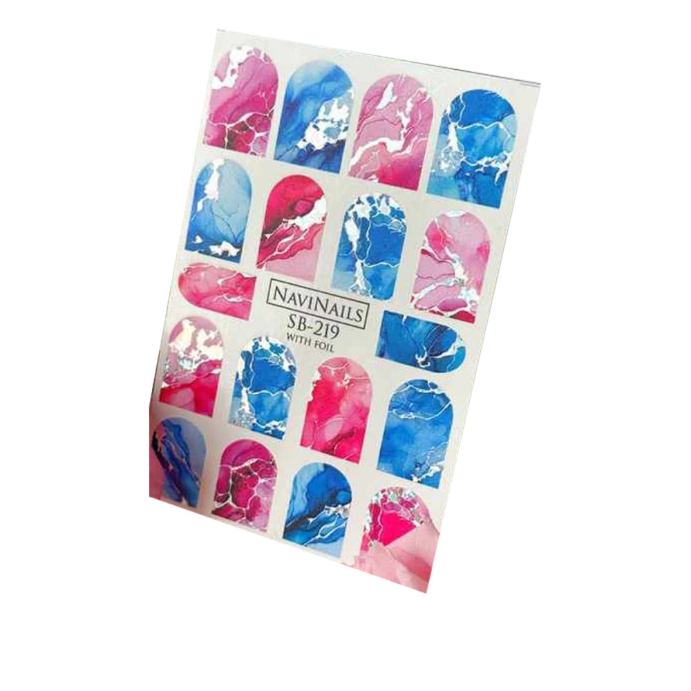 Слайдер Navinails з білою підкладкою об'ємною фольгою Max (SB-219 silver голограф)