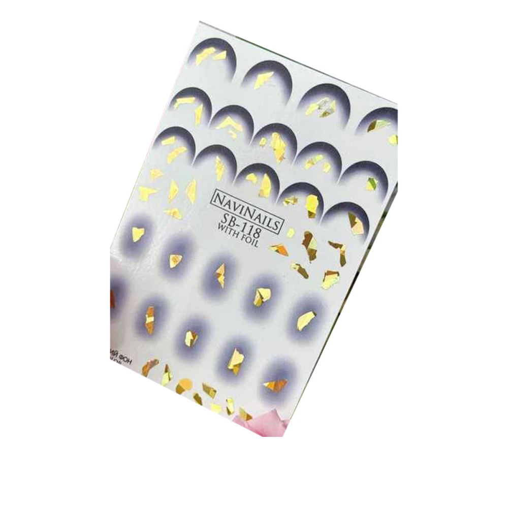 Слайдер Navinails з білою підкладкою об'ємною фольгою Max (SB-218 gold голограф)