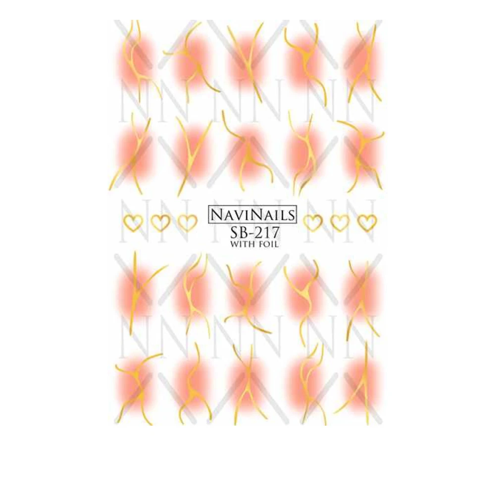 Слайдер Navinails з білою підкладкою об'ємною фольгою Max (SB-217 gold)
