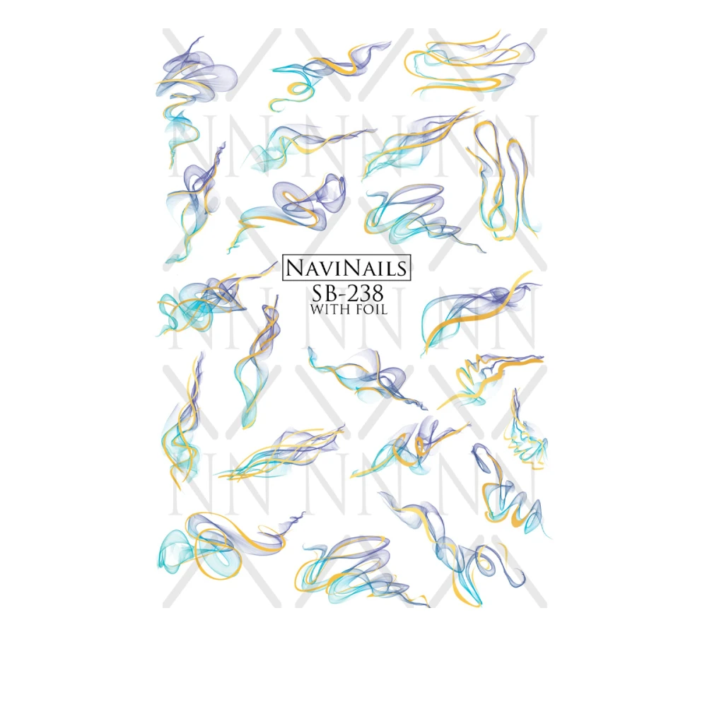 Слайдер Navinails з білою підкладкою об'ємною фольгою Max (SB-238 gold)