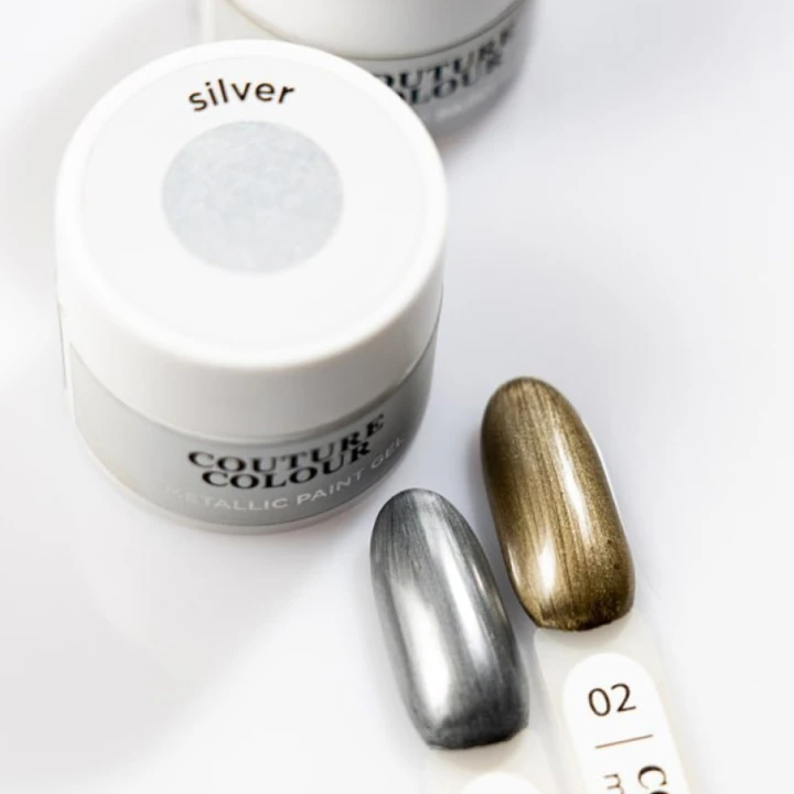 Гель-краска  COUTURE Colour Metallic Paint Gel no wipe 5г (01 Silver)