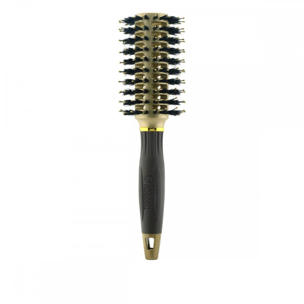 Гребінець Salon Professional CI Brush із натуральною щетиною gold M