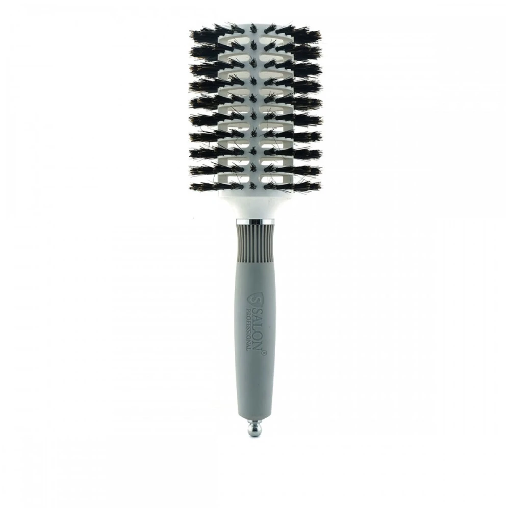 Расческа Salon Professional Boar Brush с натуральной щетиной silver L