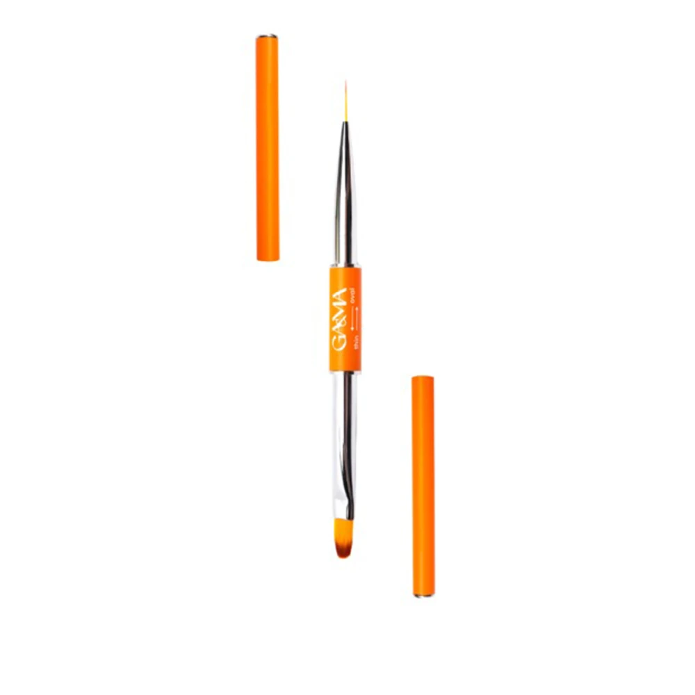 Кисть двухсторонняя GA&MA оранжевая (лайнер+плаский овал)