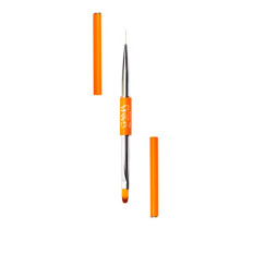 Пензлик двосторонній GA&MA оранжевий (лайнер+ плоский овал)