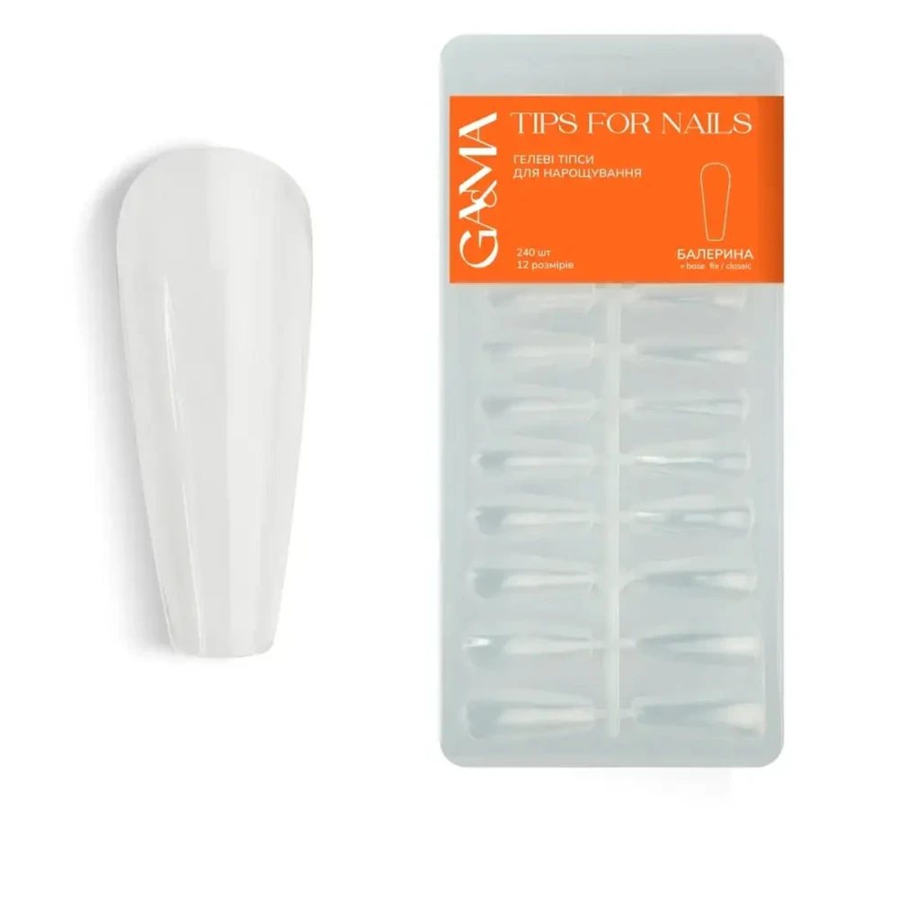 Тіпси гелеві тіпси для нарощування 240 шт (Балерина)