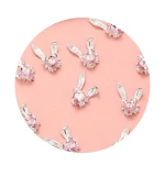 Украшения для ногтей, 10 шт (Кролик с розовым камешком)