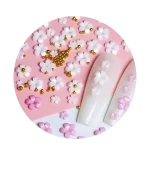 Набір 3D прикрас Квітка рожево-білий, 7 ком