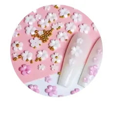 Набор 3D украшений Цветок розово-белый, 7 яч