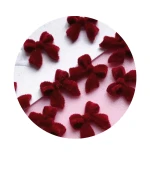 Прикраси нігтьові, 30 шт (Оксамитовий червоний бантик )